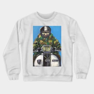 Retro Scooter, Classic Scooter, Scooterist, Scootering, Scooter Rider, Mod Art Crewneck Sweatshirt